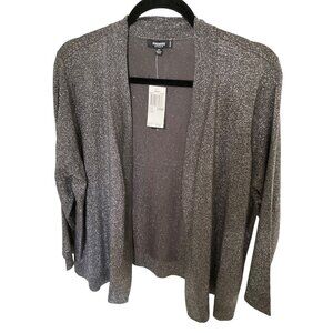 Premise Womens  Black Metallic Shrug 3/4 Sleeve Sweater Wrap 2X  3X NWT